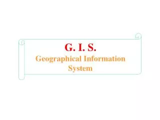 g i s geographical information system