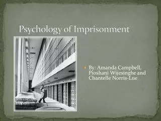 Psychology of Imprisonment