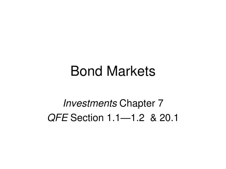 bond markets