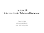 Lecture 11 Introduction to Relational Database