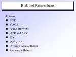 Risk and Return Intro - slide 1