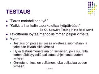 testaus