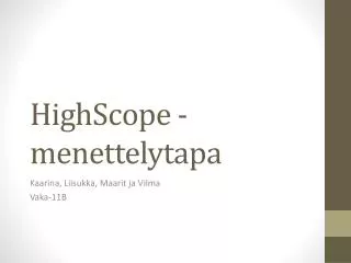 HighScope -menettelytapa
