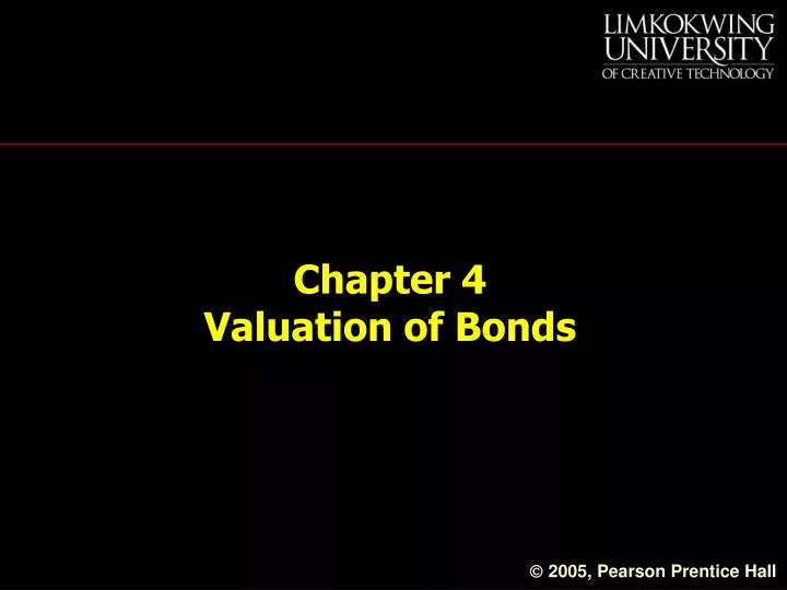 chapter 4 valuation of bonds