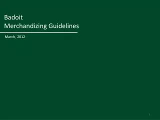 Badoit Merchandizing Guidelines