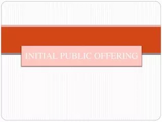 i nitial public offering
