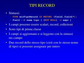 TIPI RECORD