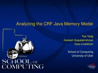 Analyzing the CRF Java Memory Model