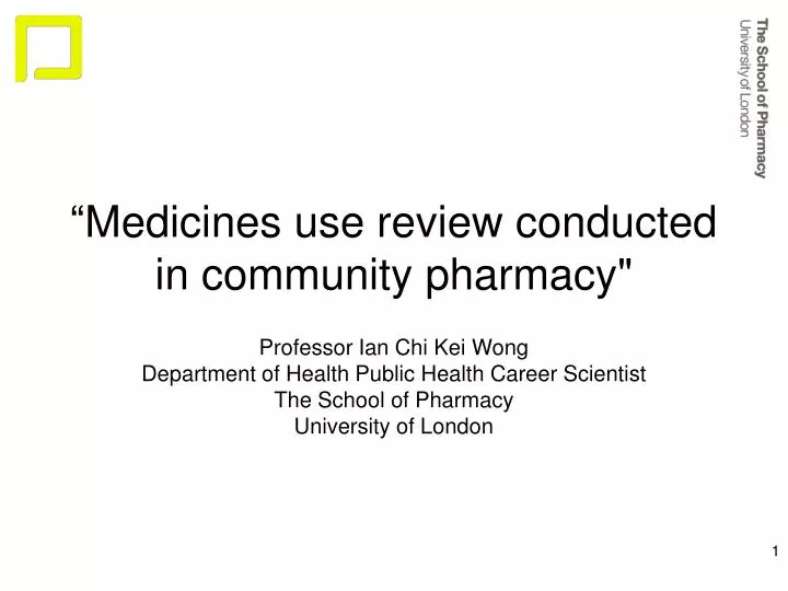 medicines use review conducted in community pharmacy