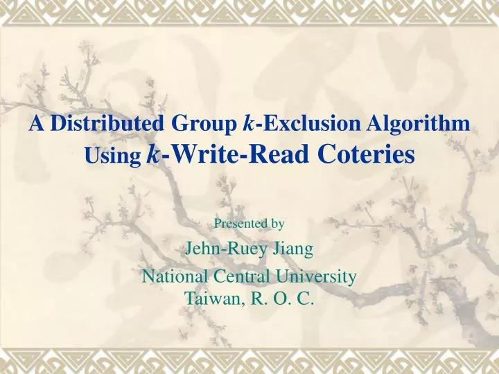 a distributed group k exclusion algorithm using k write read coteries