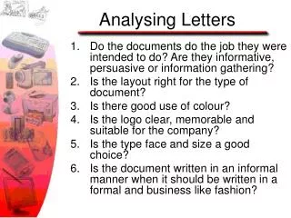 Analysing Letters