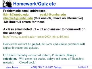 Homework/Quiz etc