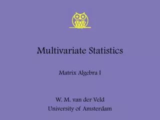 Multivariate Statistics