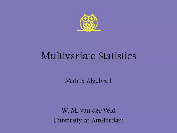 multivariate statistics