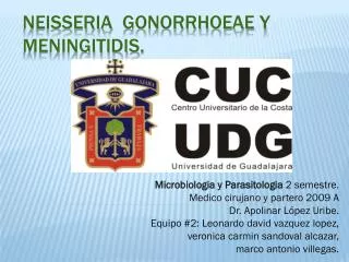 Neisseria gonorrhoeae y meningitidis .