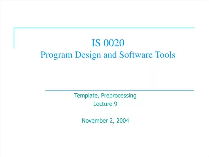 is 0020 program design and software tools