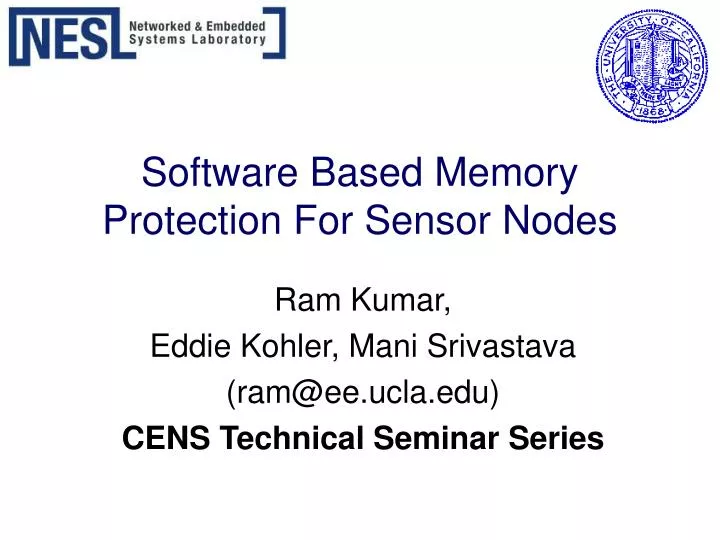 software based memory protection for sensor nodes