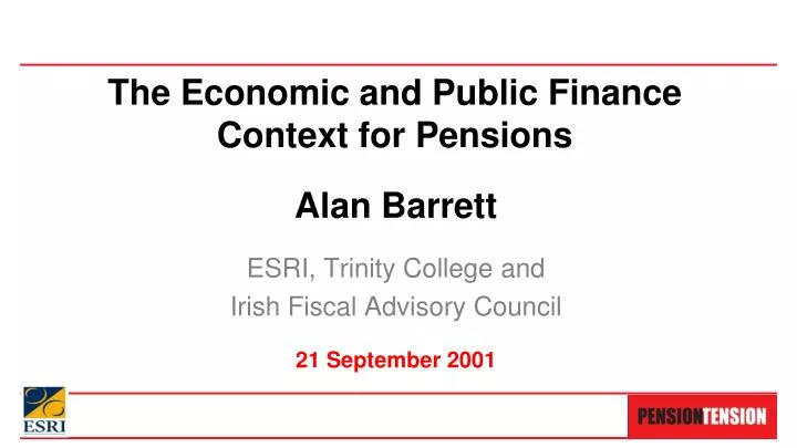 the economic and public finance context for pensions