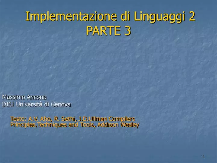 implementazione di linguaggi 2 parte 3