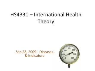 HS4331 – International Health Theory