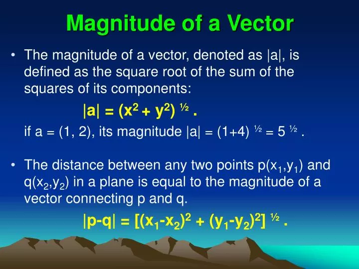 magnitude of a vector