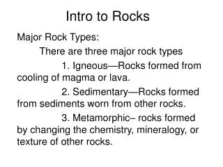 Intro to Rocks
