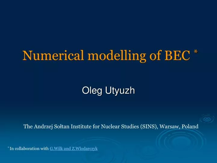numerical modelling of bec