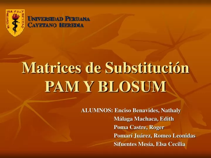 matrices de substituci n pam y blosum