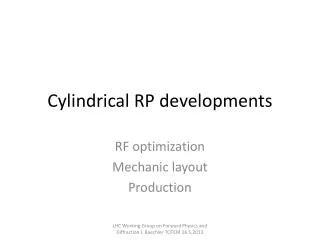 Cylindrical RP developments