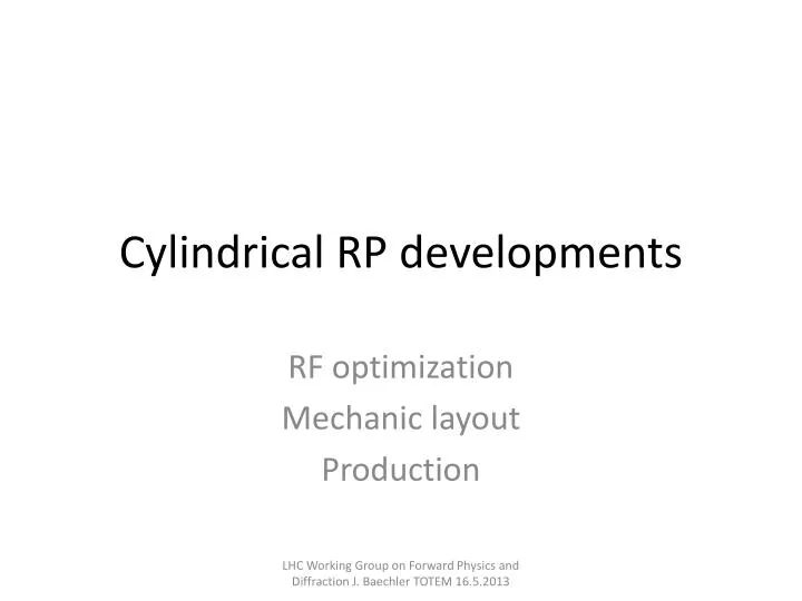 cylindrical rp developments