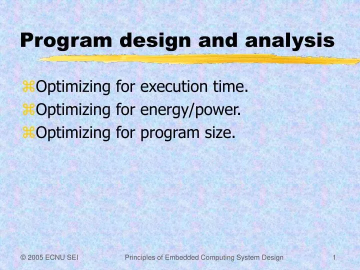 program design and analysis