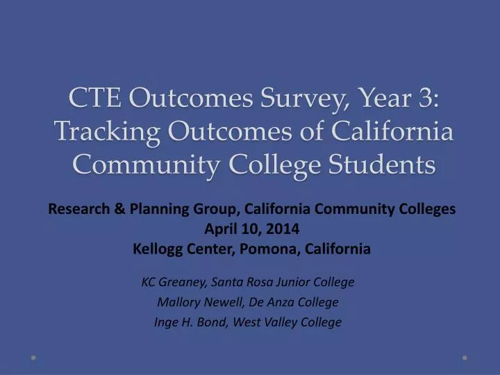 cte outcomes survey year 3 tracking outcomes of california community college students