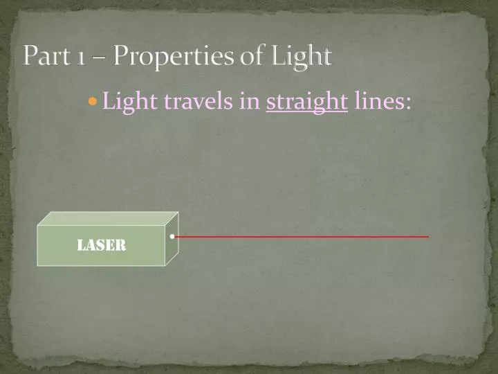 part 1 properties of light