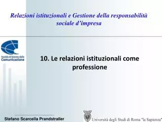 Relazioni istituzionali e Gestione della responsabilità sociale d’impresa