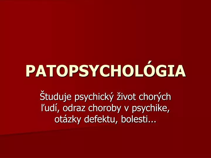 patopsychol gia