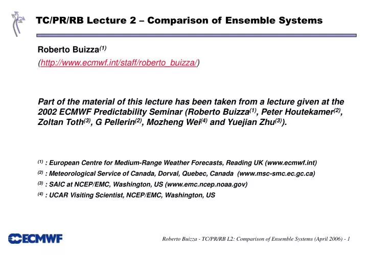 tc pr rb lecture 2 comparison of ensemble systems