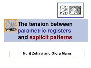 The tension between parametric registers and explicit patterns
