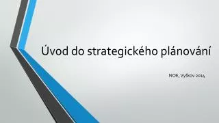 Úvod do strategického plánování