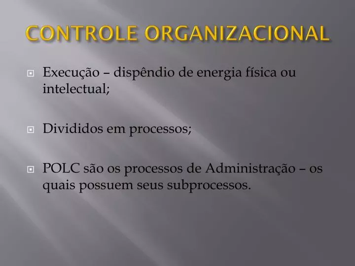 controle organizacional