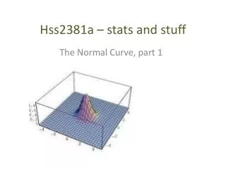 Hss2381a – stats and stuff
