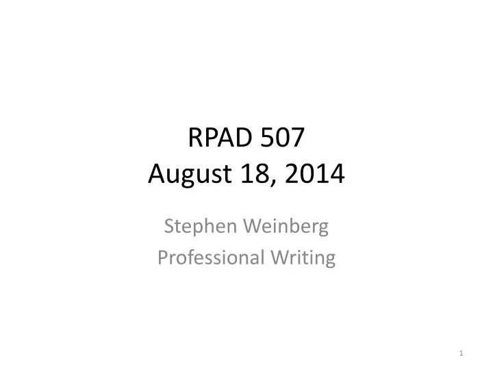 rpad 507 august 18 2014