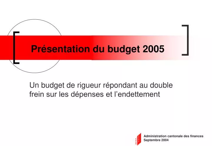 pr sentation du budget 2005