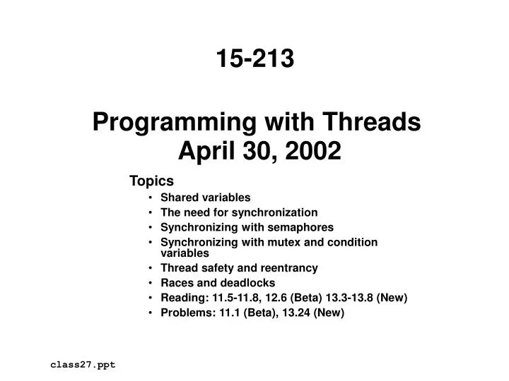 programming with threads april 30 2002
