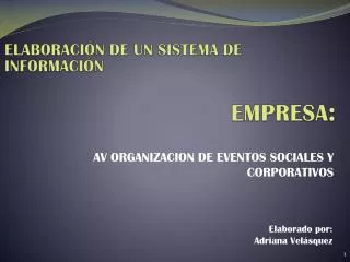 AV ORGANIZACION DE EVENTOS SOCIALES Y CORPORATIVOS