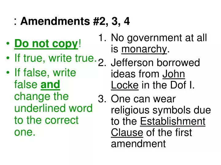 amendments 2 3 4
