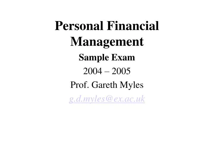 personal financial management