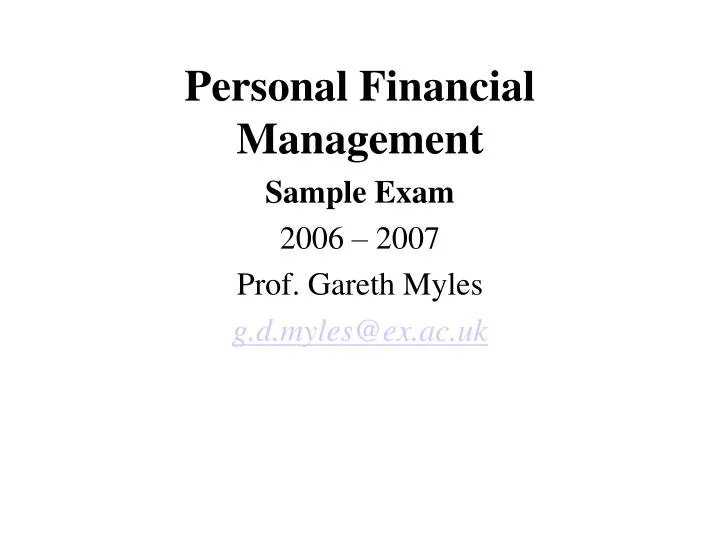 personal financial management
