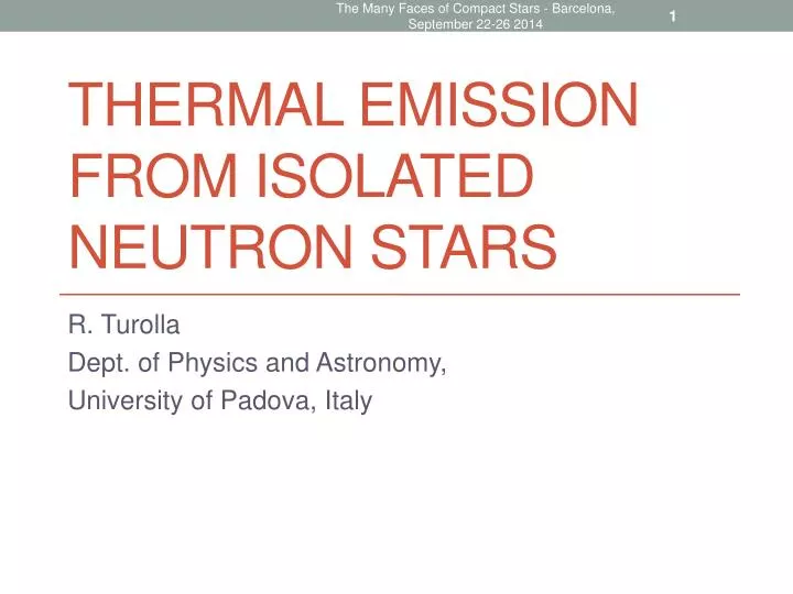 thermal emission from isolated neutron stars
