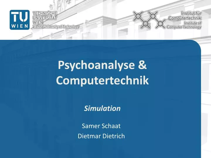 psychoanalyse computertechnik simulation