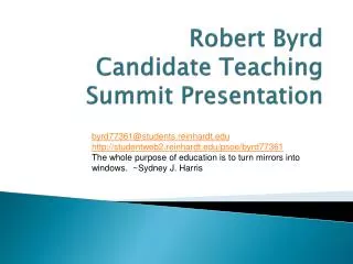 Robert Byrd Candidate Teaching Summit Presentation